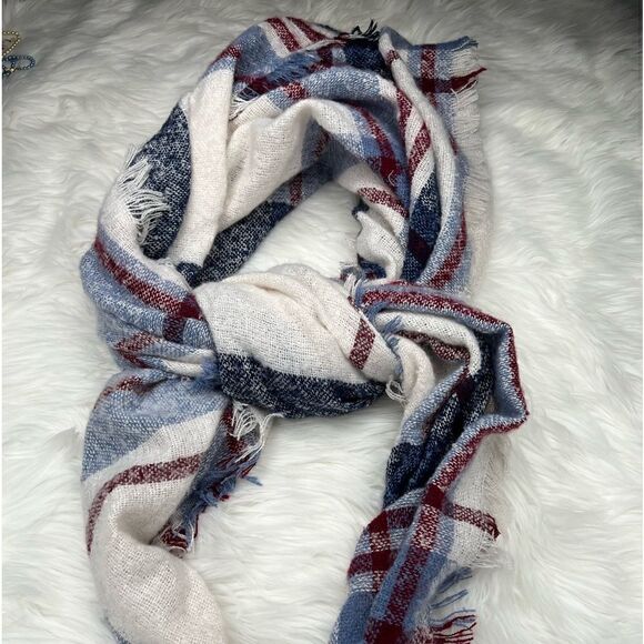 ECHO red, white and blue large blanket scarf-NWT - Picture 1 of 6